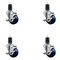 Service Caster 3'' SS Solid Poly Swivel 1-5/8'' Expanding Stem Caster Set with Brake, 4PK SCC-SSEX20S314-SPUS-TLB-158-4 - alternate 1